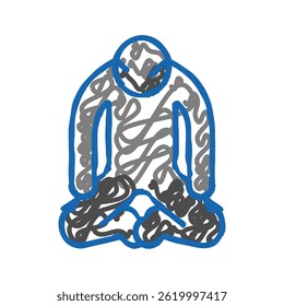 depression people silhouette doodle icon sketch vector. depression people silhouette sign. isolated symbol illustration