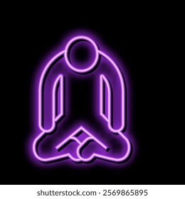 depression people silhouette neon light sign vector. depression people silhouette sign. isolated symbol illustration