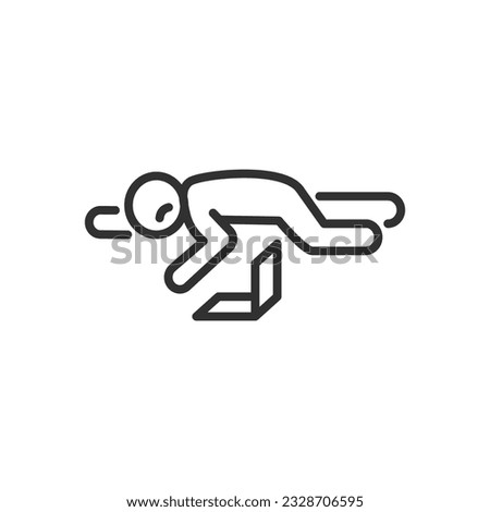 Depression and procrastination, linear icon, Person lies near the laptop, can't work, doesn't want to do anything. Line with editable stroke