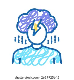 depression psychological problems doodle icon sketch vector. depression psychological problems sign. isolated symbol illustration