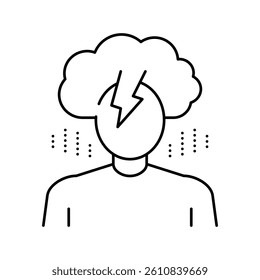 depression psychological problems line icon vector. depression psychological problems sign. isolated contour symbol black illustration