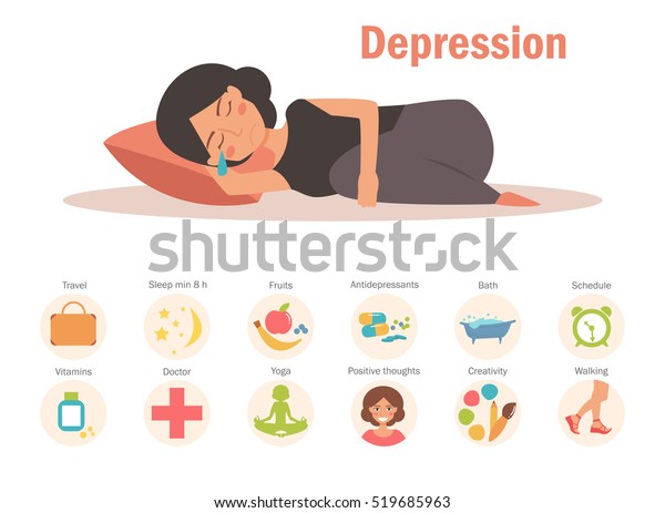 Depression Reatment Vector Cartoon Character Isolated Stock Vector ...
