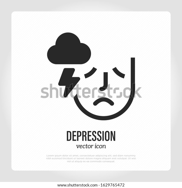 Depression Sad Man Sign Storm Bad Stock Vector (Royalty Free ...