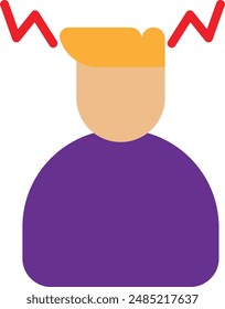 Depression Stress Profesional Icon Vector Flat Illustration