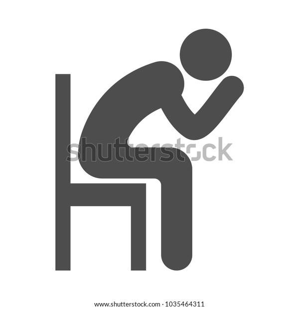 Depression Stress Sadness Icon Symbol Stock Vector (Royalty Free ...