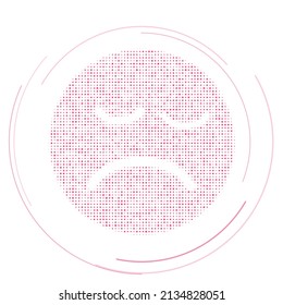 The depression symbol filled with pink dots. Pointillism style. Vector illustration on white background