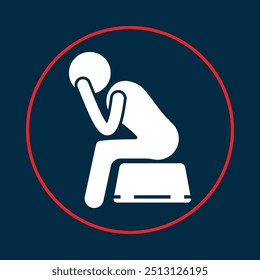 Depression trendy icon amazing abstract vector illustration colorful artwork beautiful design.eps