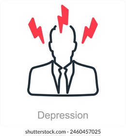 Depression and unwell icon concept