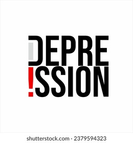 Diseño de palabras de depresión con signo de exclamación.