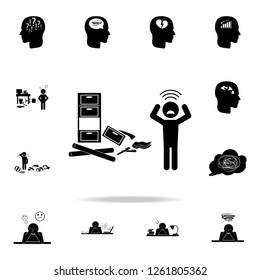 depression at work icon. Detailed set of chaos element icons. Premium graphic design. One of the collection icons for websites, web design