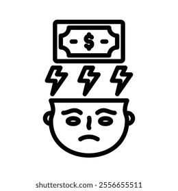 depressionicon line vector illustration on white background.