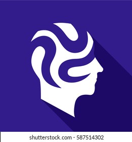 Depressive brain icon. Flat illustration of depressive brain vector icon for web