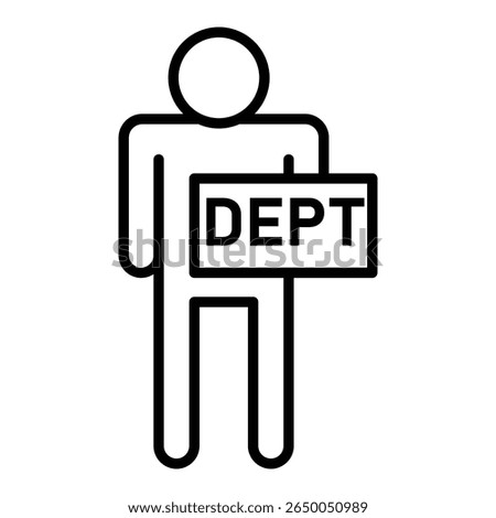 dept holder icon flat thin outline art logo