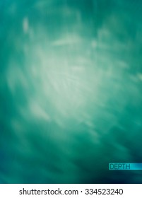 Depth. Abstract deep teal pattern with blurred effect. Vertical vector background