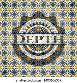 Depth arabic badge. Arabesque decoration.