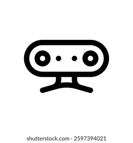 Depth camera sensor. Editable stroke vector icon.