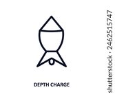 depth charge icon. Thin line depth charge icon from military and war and  collection. Outline vector isolated on white background. Editable depth charge symbol can be used web and mobile