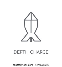 Depth Charge linear icon. Modern outline Depth Charge logo concept on white background from army and war collection. Suitable for use on web apps, mobile apps and print media.