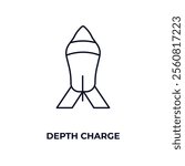 depth charge outline icon. Linear vector from army and military concept. Thin line depth charge icon isolated on white background