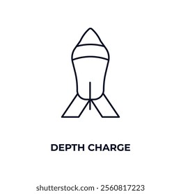 depth charge outline icon. Linear vector from army and military concept. Thin line depth charge icon isolated on white background