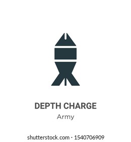 Depth charge vector icon on white background. Flat vector depth charge icon symbol sign from modern army collection for mobile concept and web apps design.