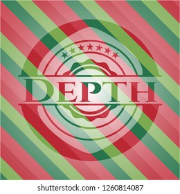 Depth christmas emblem background.