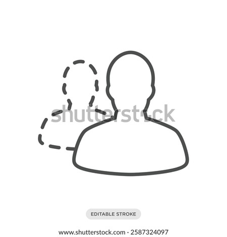 Depth of field, focusing icon. Camera and photography symbol sign vector illustration in line style.