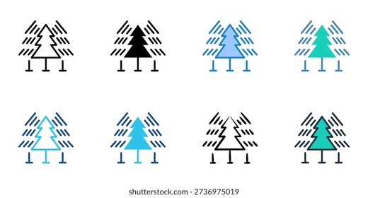 Depth of field icons set multiple style collection. Editable stroke 
