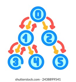 depth first search dfs color icon vector. depth first search dfs sign. isolated symbol illustration