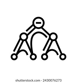 depth first search dfs line icon vector. depth first search dfs sign. isolated contour symbol black illustration