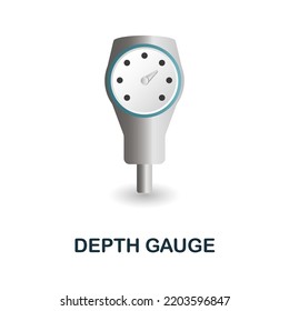 Depth Gauge icon. 3d illustration from measuring collection. Creative Depth Gauge 3d icon for web design, templates, infographics and more