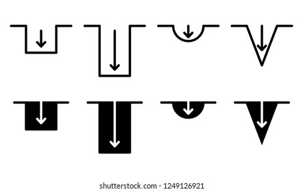 Depth icon, vector illustration
