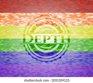 Depth lgbt colors emblem. Vector Illustration. Mosaic. 