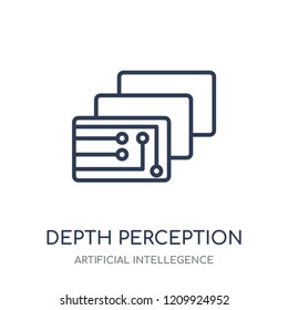 Depth perception icon. Depth perception linear symbol design from Artificial Intellegence collection.