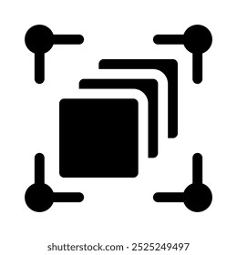 Icono de percepción de profundidad con glifo de estilo