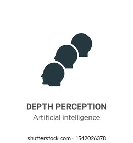 Depth perception vector icon on white background. Flat vector depth perception icon symbol sign from modern augmented reality collection for mobile concept and web apps design.