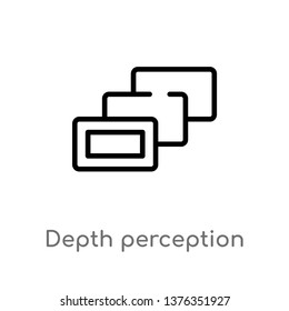 depth perception vector line icon. Simple element illustration. depth perception outline icon from augmented reality concept. Can be used for web and mobile