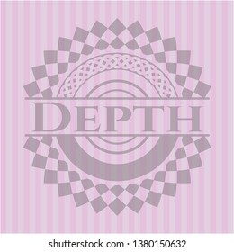 Depth retro style pink emblem