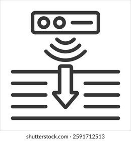 Depth Sensing Outline Icon Vector Illustration