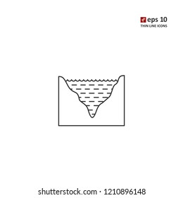 Depth - vector thin line icon on white background. Symbol for web, infographics, print design and mobile UX/UI kit. Vector illustration, EPS10.