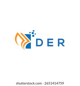 DER design de logotipo de contabilidade de reparo de crédito em fundo branco. DER iniciais criativas Crescimento gráfico letra logotipo conceito. Design do logotipo de finanças empresariais da DER.
