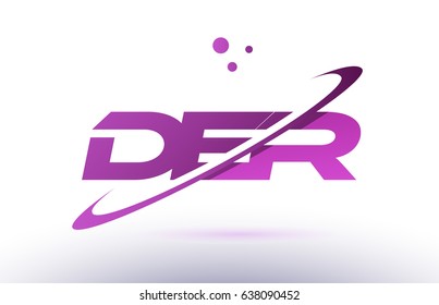 der d e r  alphabet letter logo combination purple pink creative text dots company vector icon design template