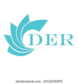 DER letter design. DER letter technology logo design on a white background.