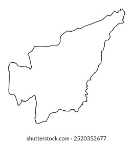 Mapa del distrito de Dera Ismail Khan, división administrativa de Pakistán. Ilustración vectorial.