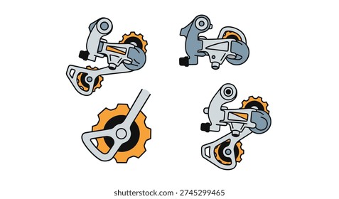 Derailleur Line art creative color design