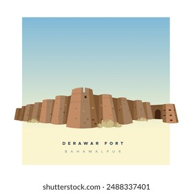 Derawar Fort - Bahawalpur District - Stock Illustration as EPS 10 File