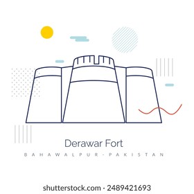 Derawar Fort - Bahawalpur District - Stock Illustration as EPS 10 File