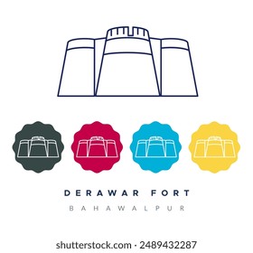 Derawar Fort - Bahawalpur District - Stock Illustration as EPS 10 File