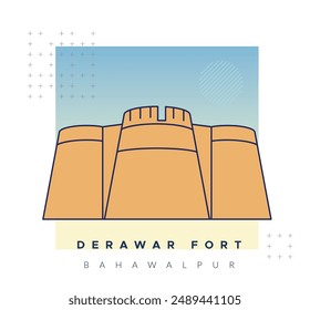 Derawar Fort - Bahawalpur District - Stock Illustration as EPS 10 File