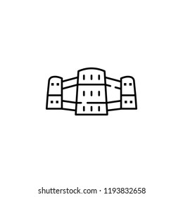 derawar fort icon. Element of Pakistan culture for mobile concept and web apps illustration. Thin line icon for website design and development, app development